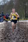 Steve Vernon (Stockport Harriers) drives through the mud and snow to wins his 5th Northern Cross Country Championships title.